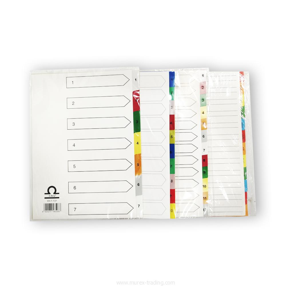Libra Color PP A4 divider (Numbers) - Murex Trading LLC